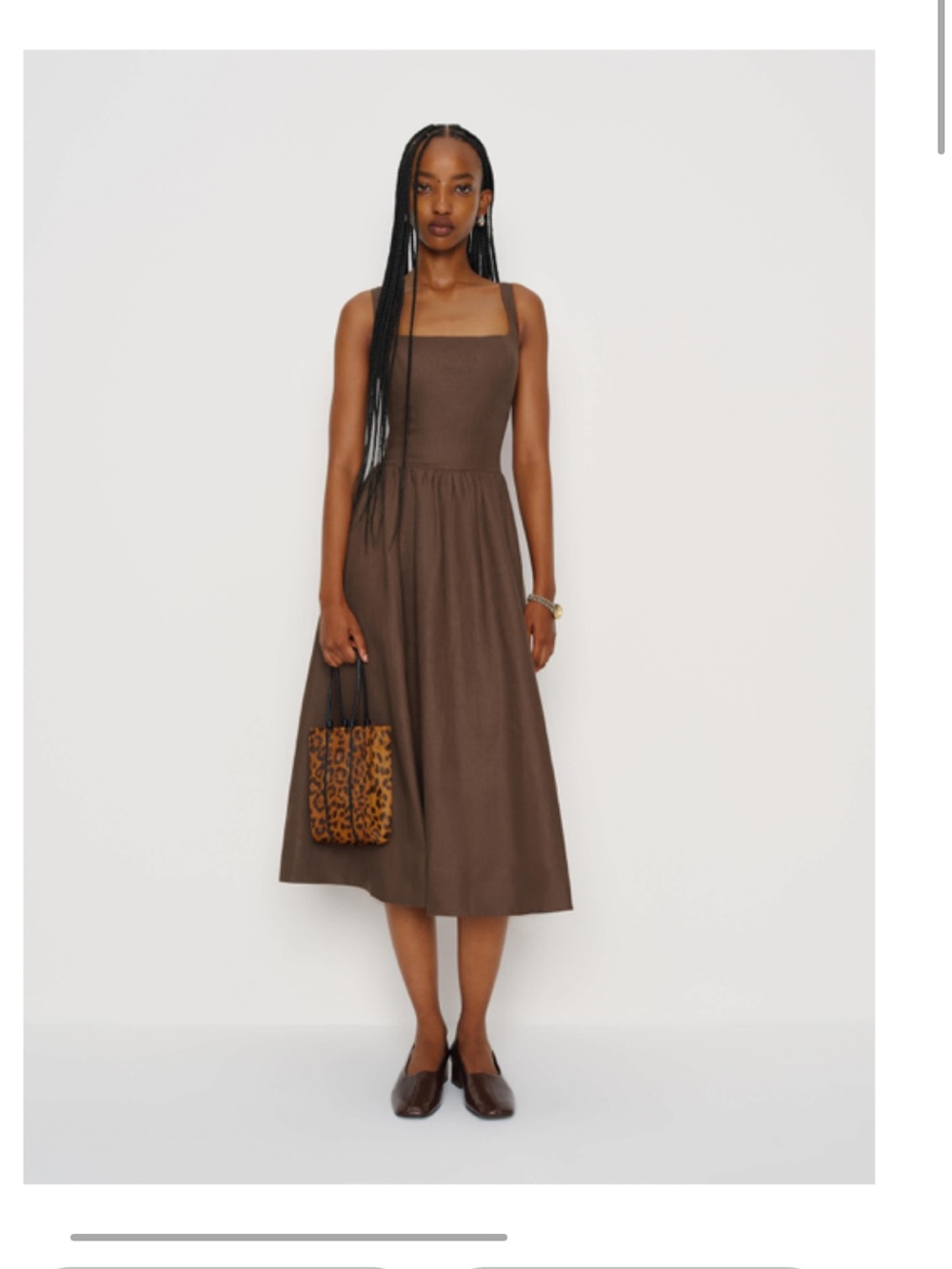 Reformation Janu linen dress in Chocolate Cake